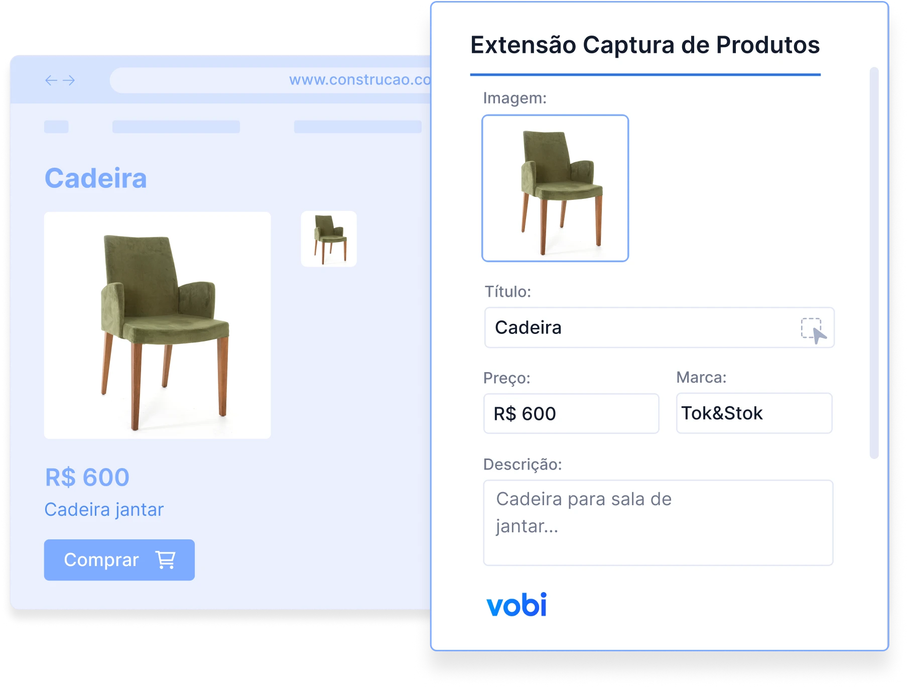 extensao captura de produtos vobi