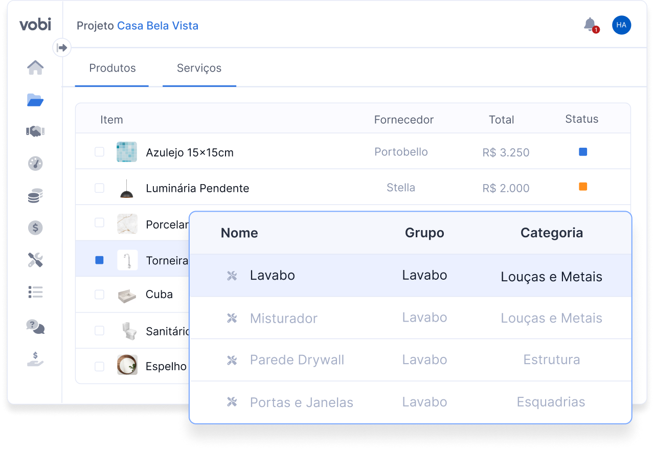 lista de compras vobi arquitetos