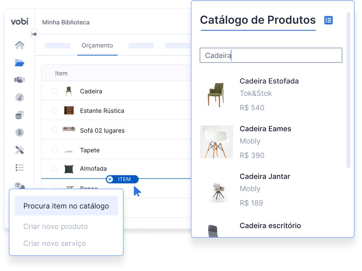 catálogo de produtos arquitetura e design vobi