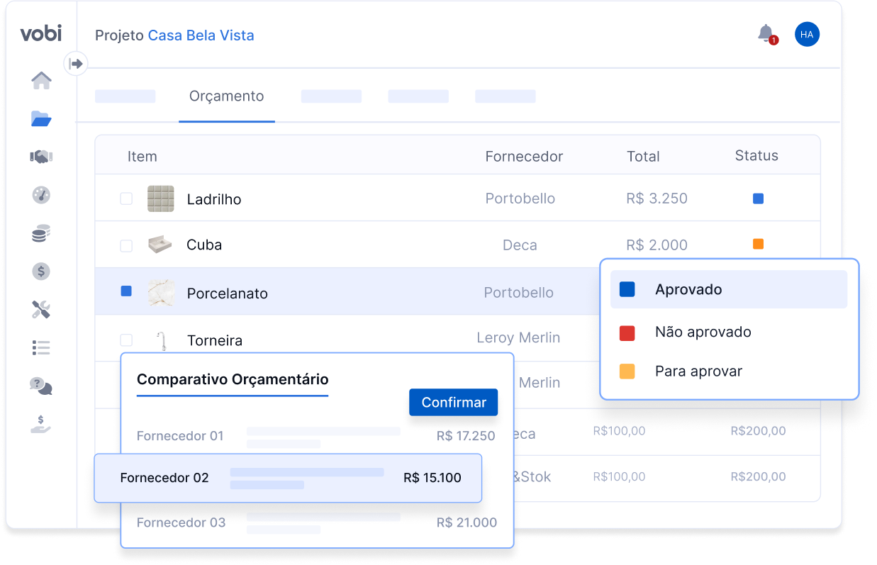 orçamento de obras vobi
