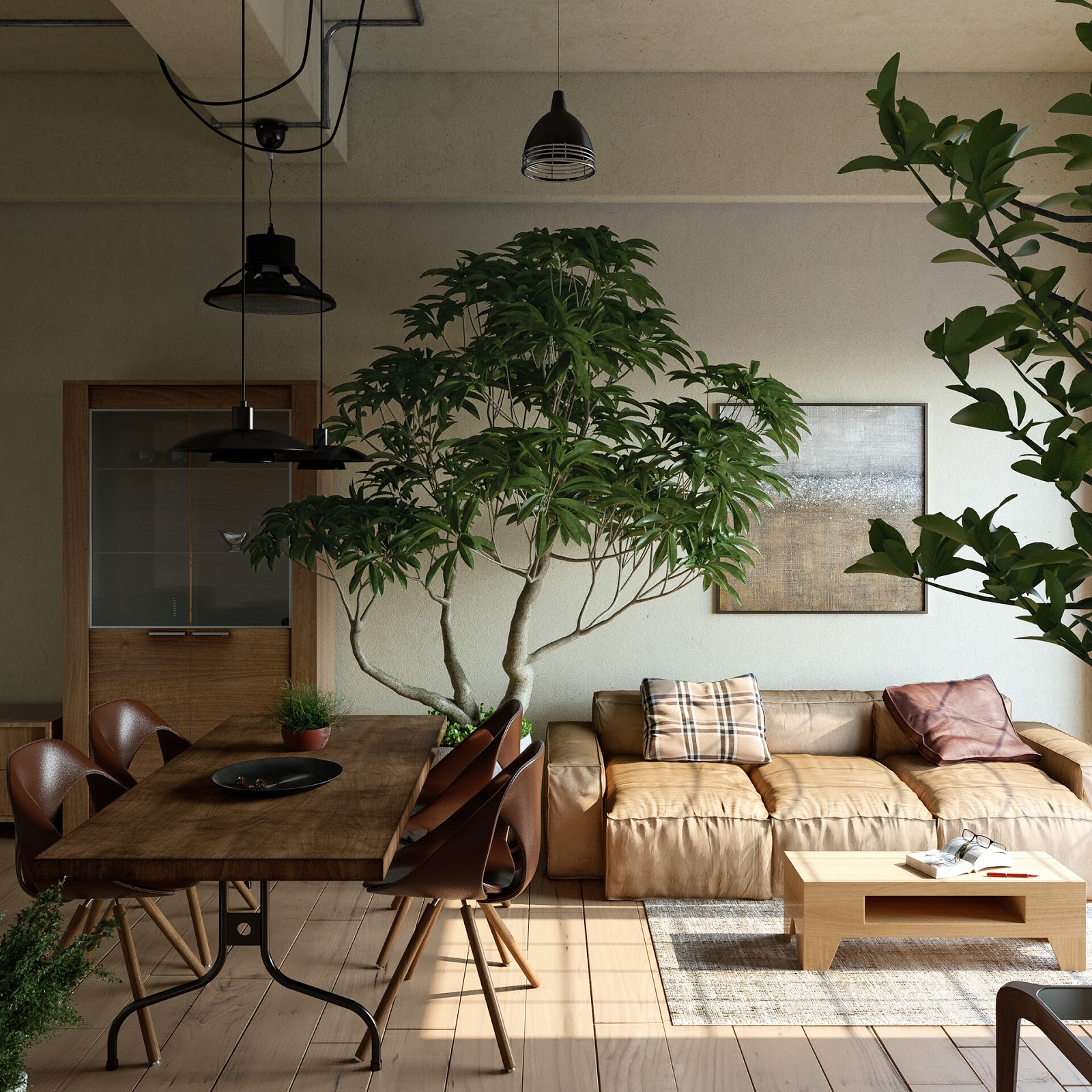 sala estilo japandi