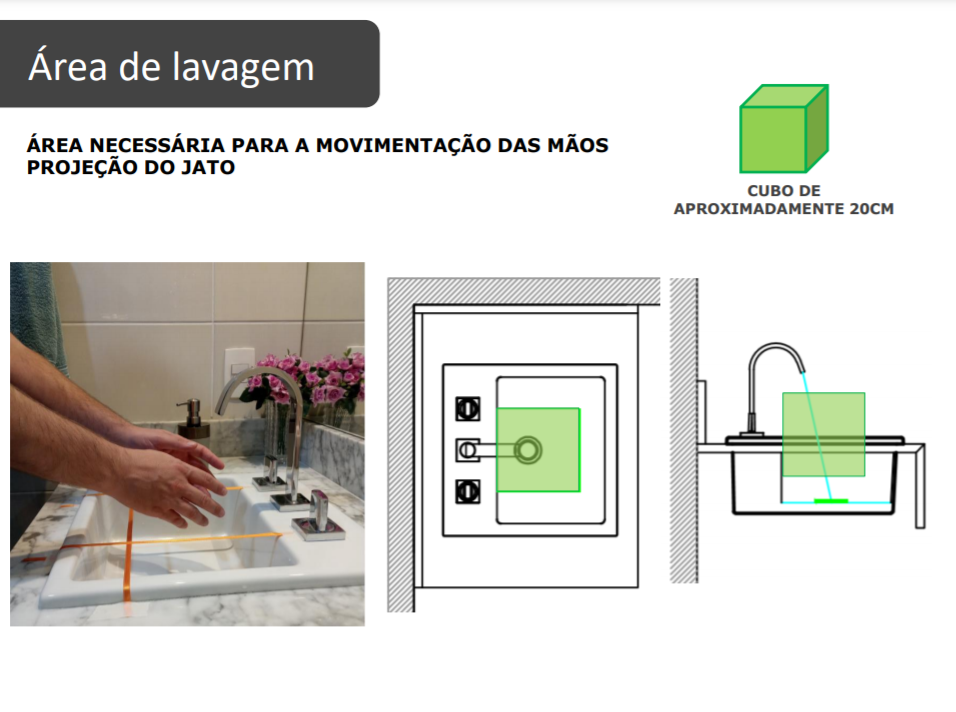Torneira para banheiro - área de lavagem