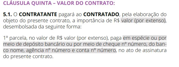 contrato de arquitetura