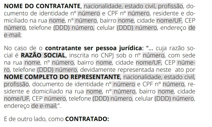 contrato de arquitetura