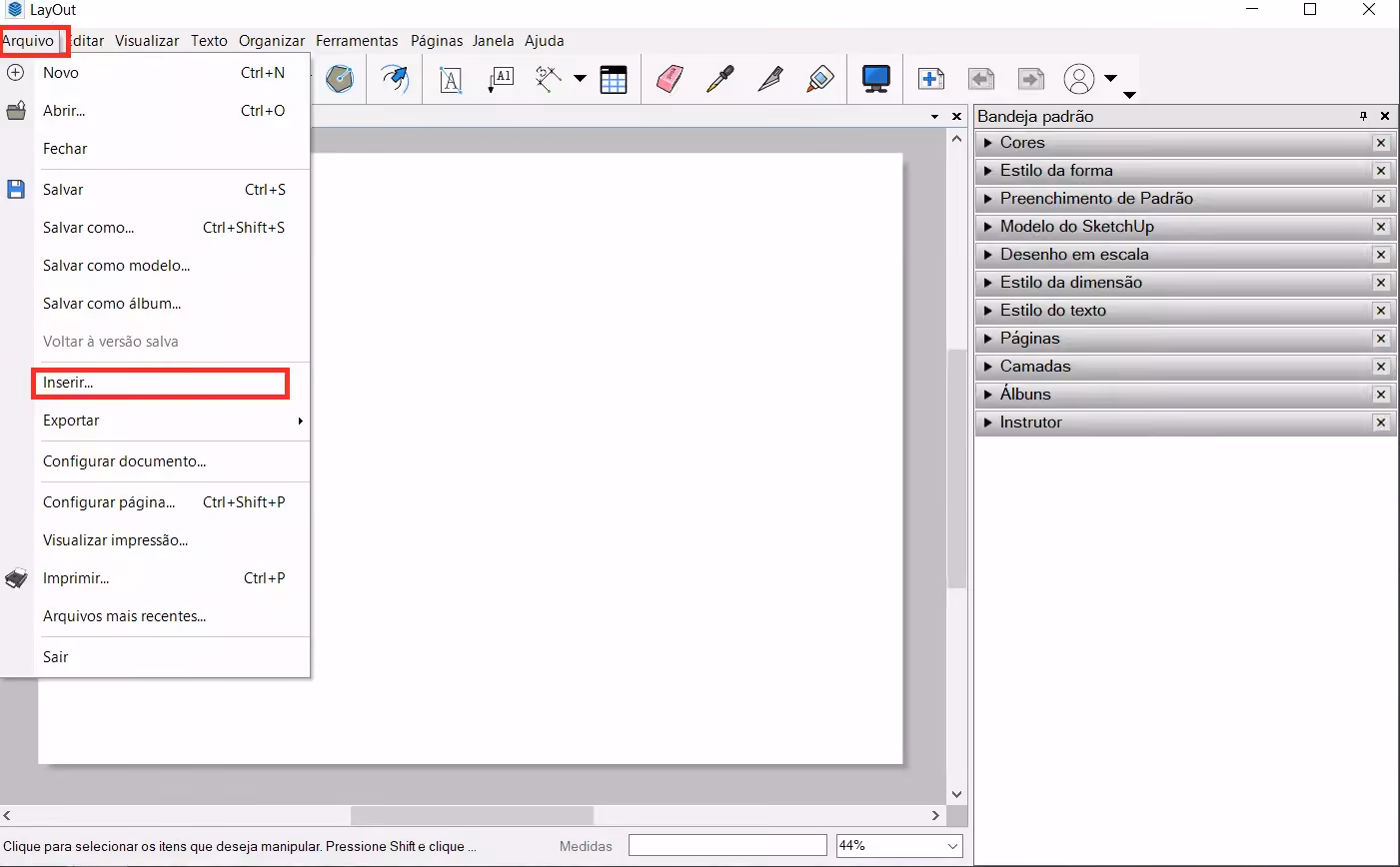planta humanizada no SketchUp 