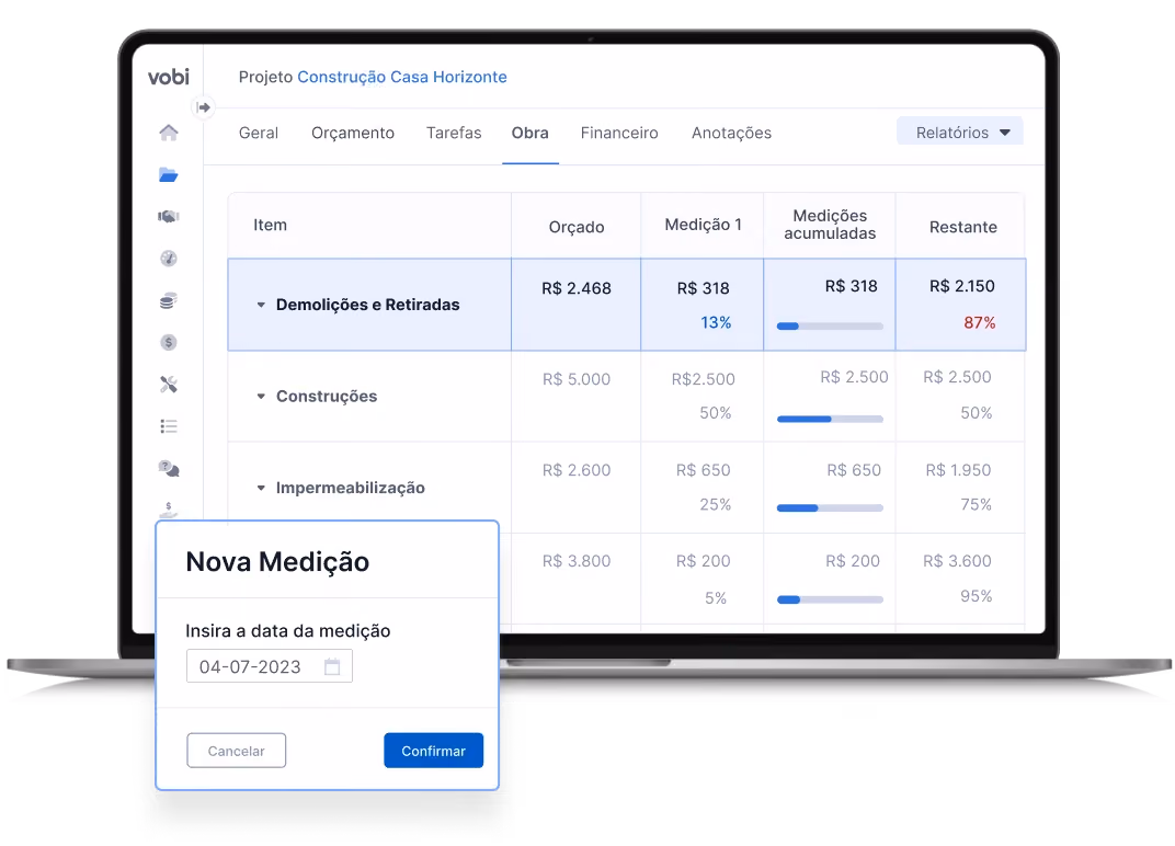 cronograma físico financeiro de obras